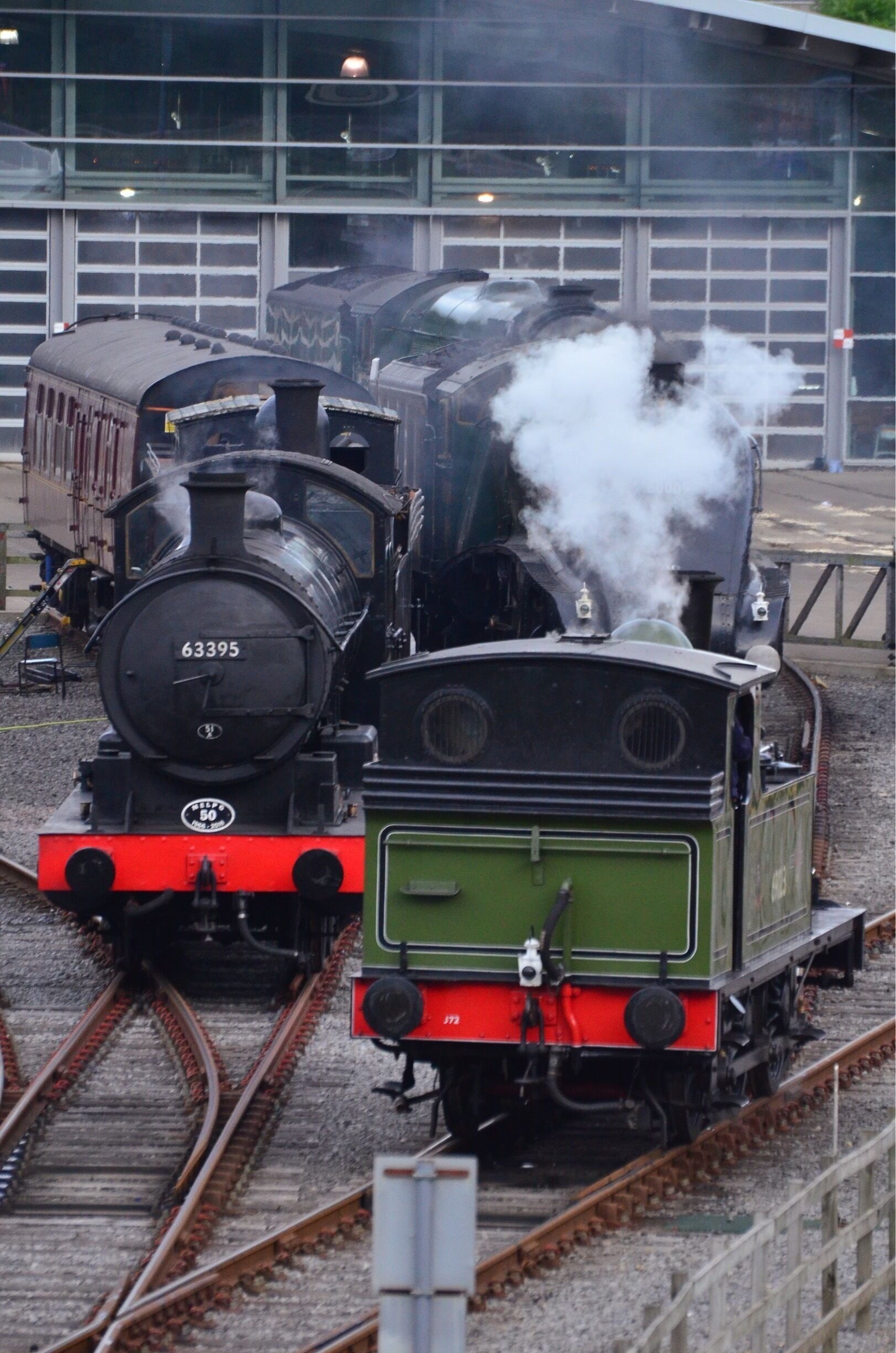 Flying Scotsman and Union of South Africa hiding at Locomotion railway museum, Shillong,Co.Durham during last years Steam Gala !