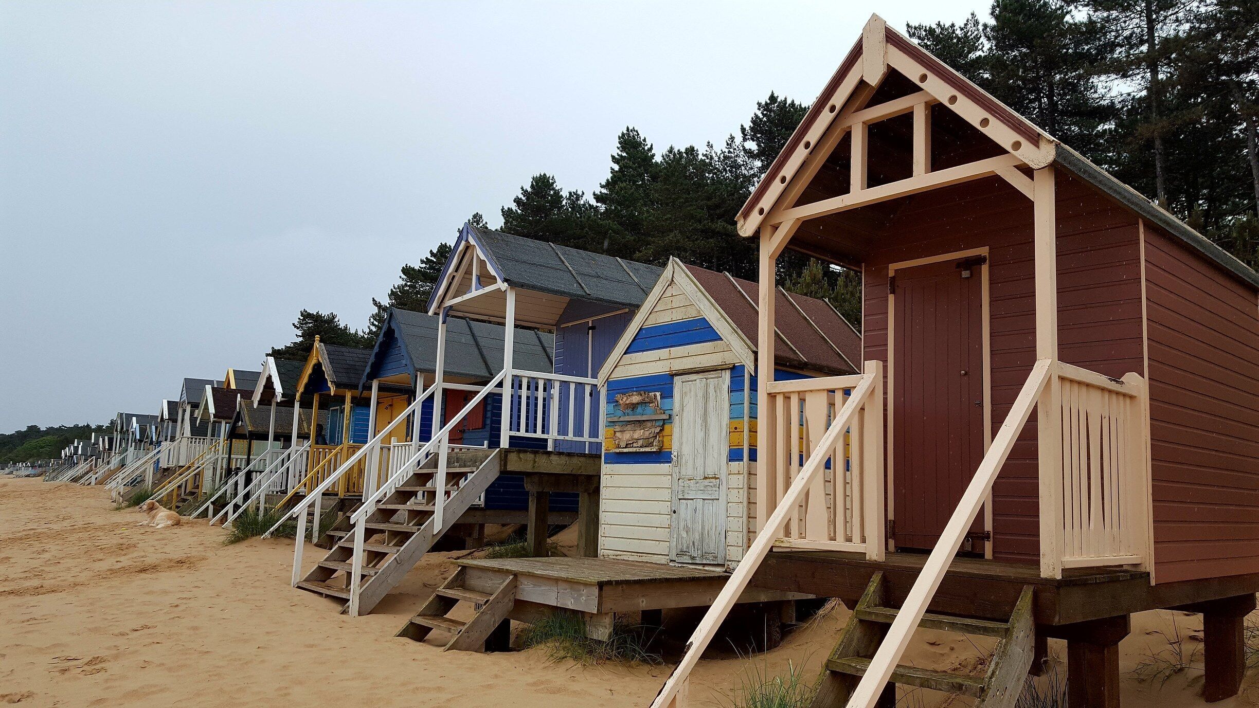 There are over 200 Beach Huts at Wells and a gorgeous sandy beach. Great for kids and dog walkers alike. Beach Hut heaven. :)