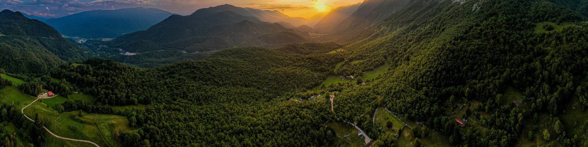Amazing view in Slovenia drone shot in Kobarid
