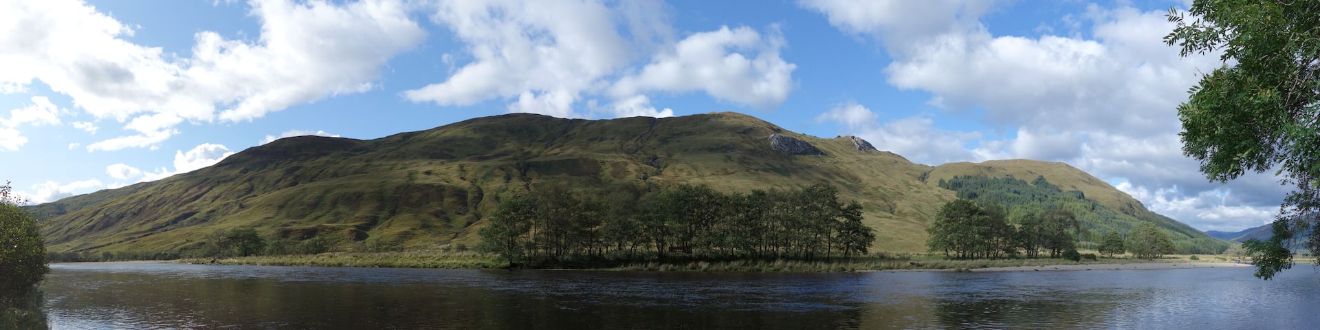 A view of Glen Orchy in the Scottish Highlands, with the River Orchy in the foreground