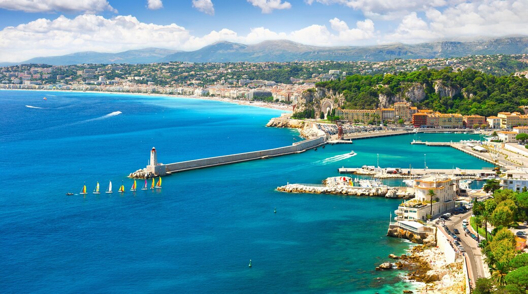 View of mediterranean resort, Nice, Cote d'Azur, France
