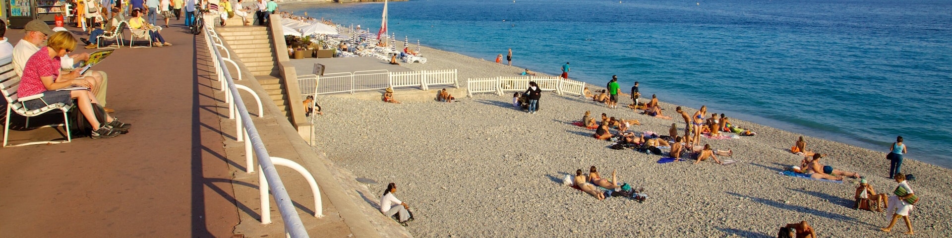 Nice featuring a pebble beach and general coastal views