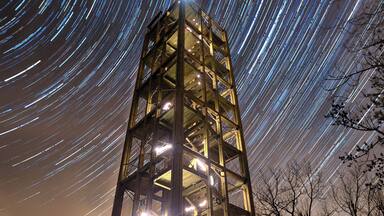 This viewpoint tower is on hill Velka Homola in the Little Carpathians in Slovakia. It is just about less then hour long hike from parking place near Zochova Chata.
#Adventure #nature #viewpoint #nightsky #startrails #slovakia #travel #hike
