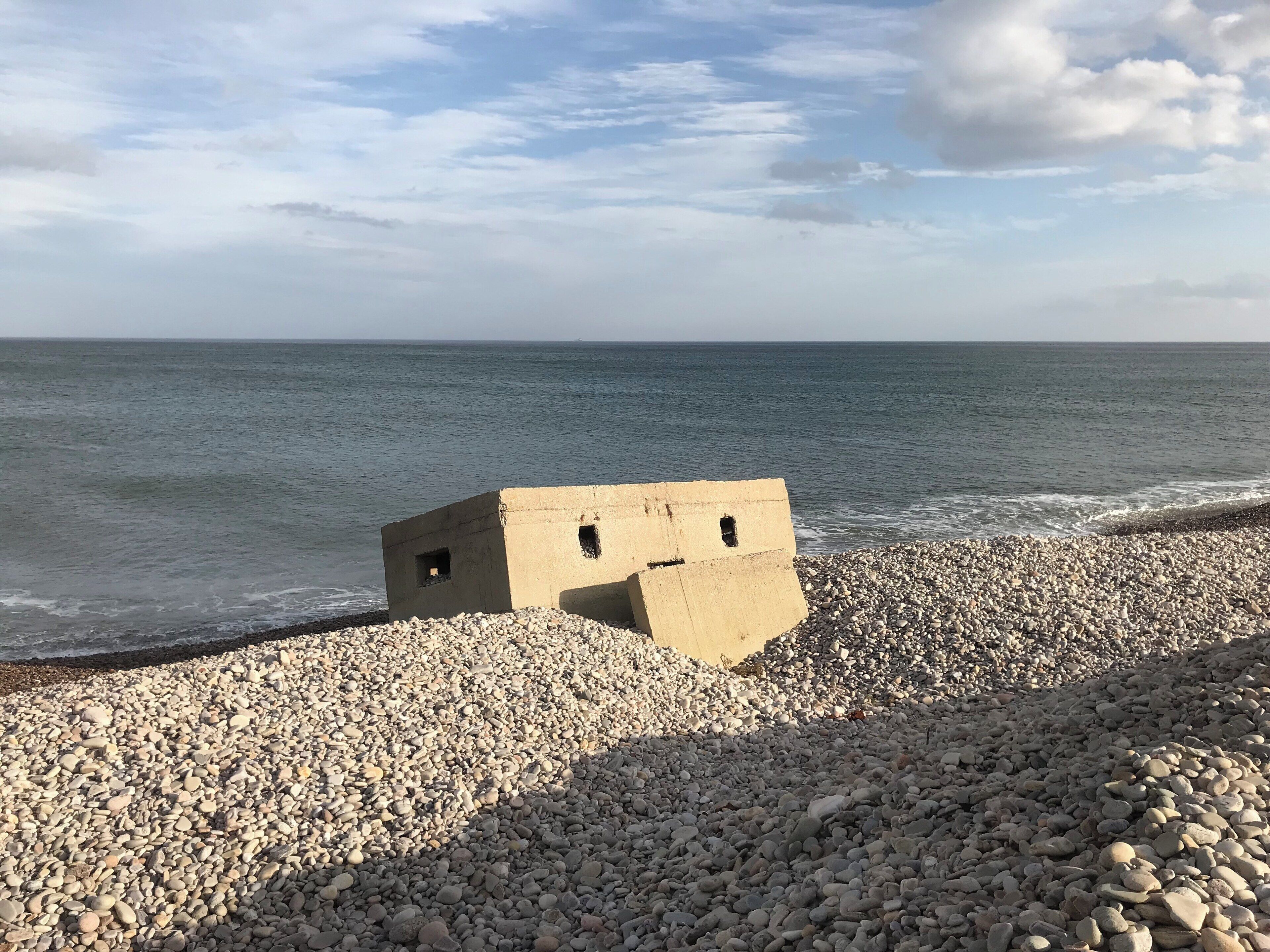 Old WW2 defensive post sunken into the beach at Kingston near Garmouth. #abandoned