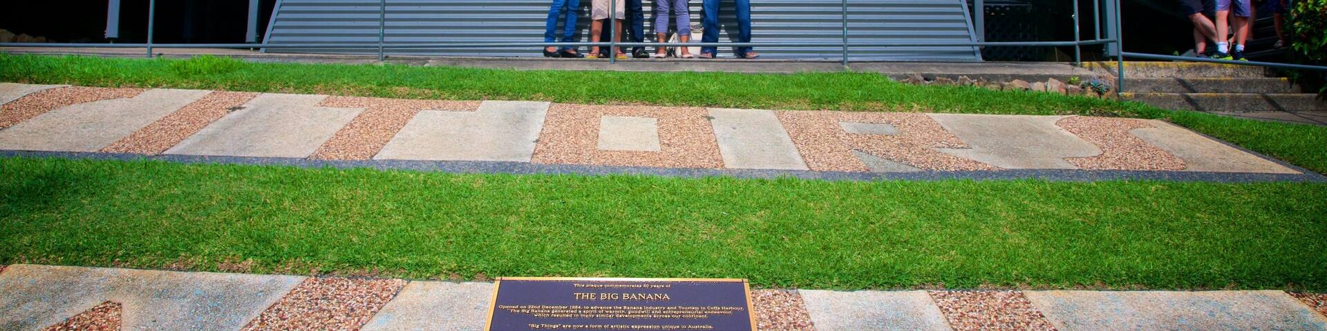 A large banana sculpture at The Big Banana Coiffs Harbour.