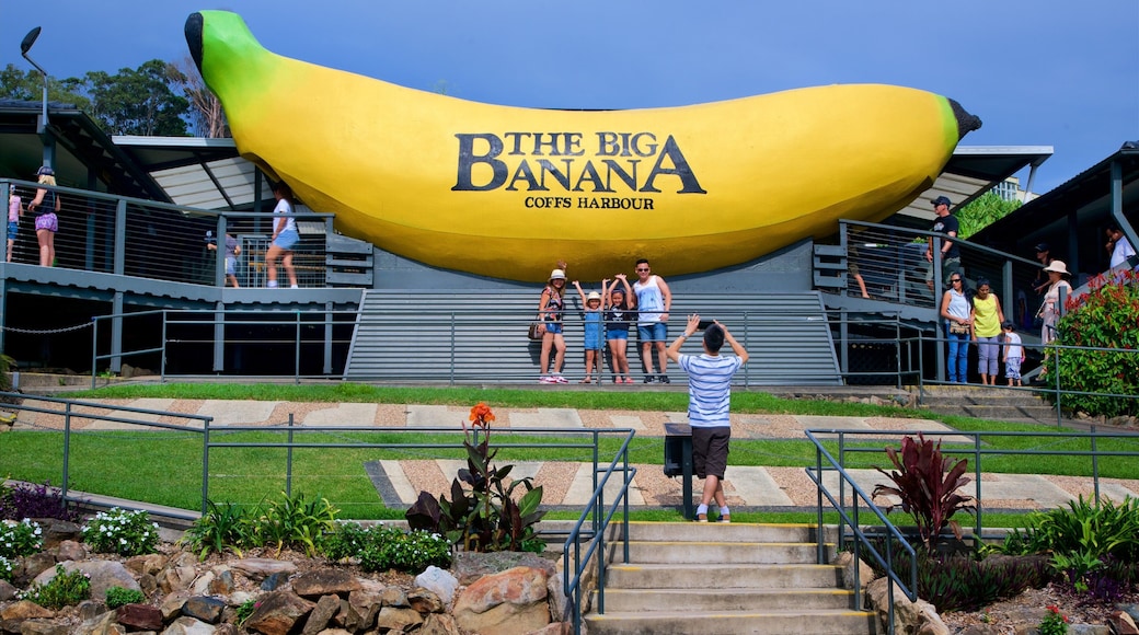 Big Banana Coffs Harbour ofreciendo arte al aire libre y también una familia