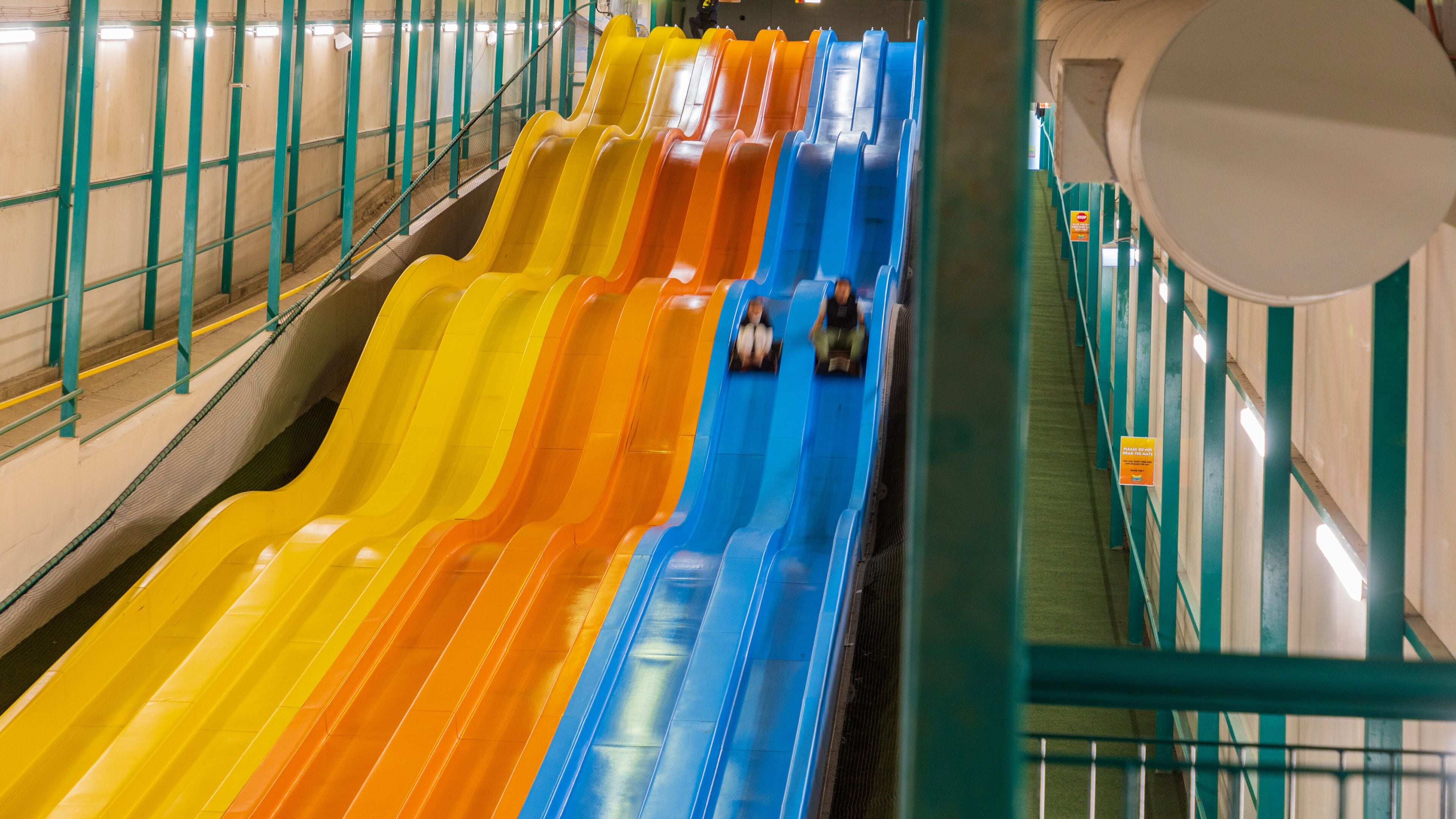 Big Banana Fun Park showing interior views and rides