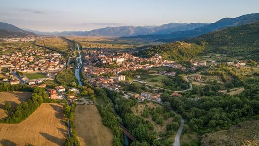 Aerial view of trees in Polla, Parco Nazionale del Cilento, Campania, Italy.