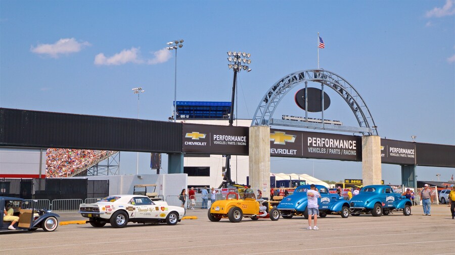 Lucas Oil Raceway which includes signage