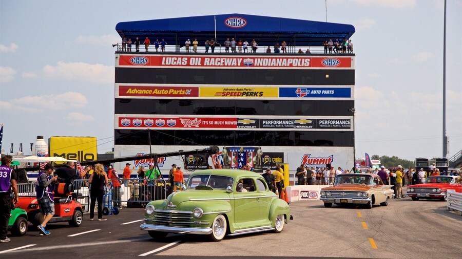 Lucas Oil Raceway as well as a small group of people