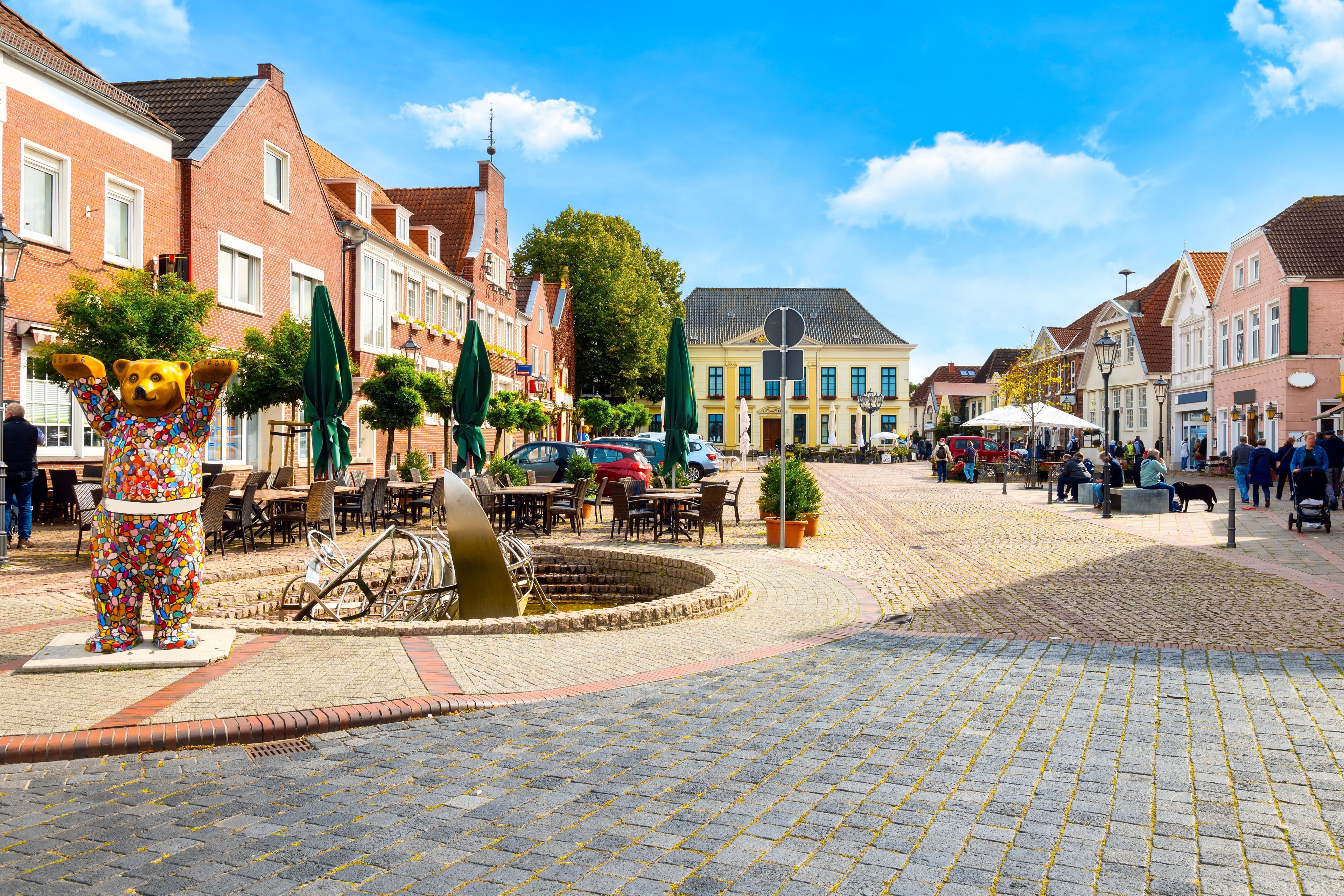 Am Markt of Esens, North sea, Germany
