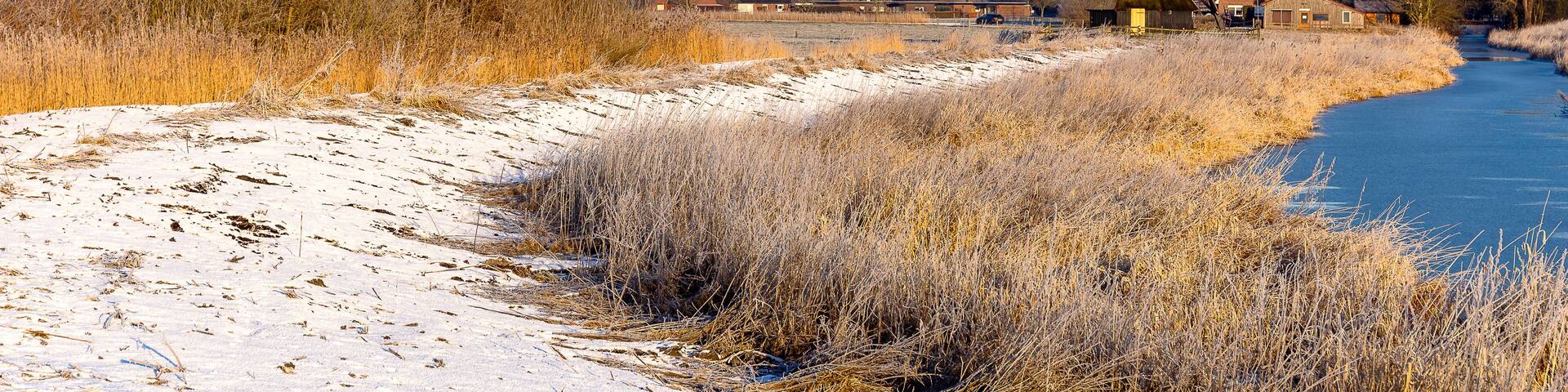 Windmill near Sande at cold winter morning
