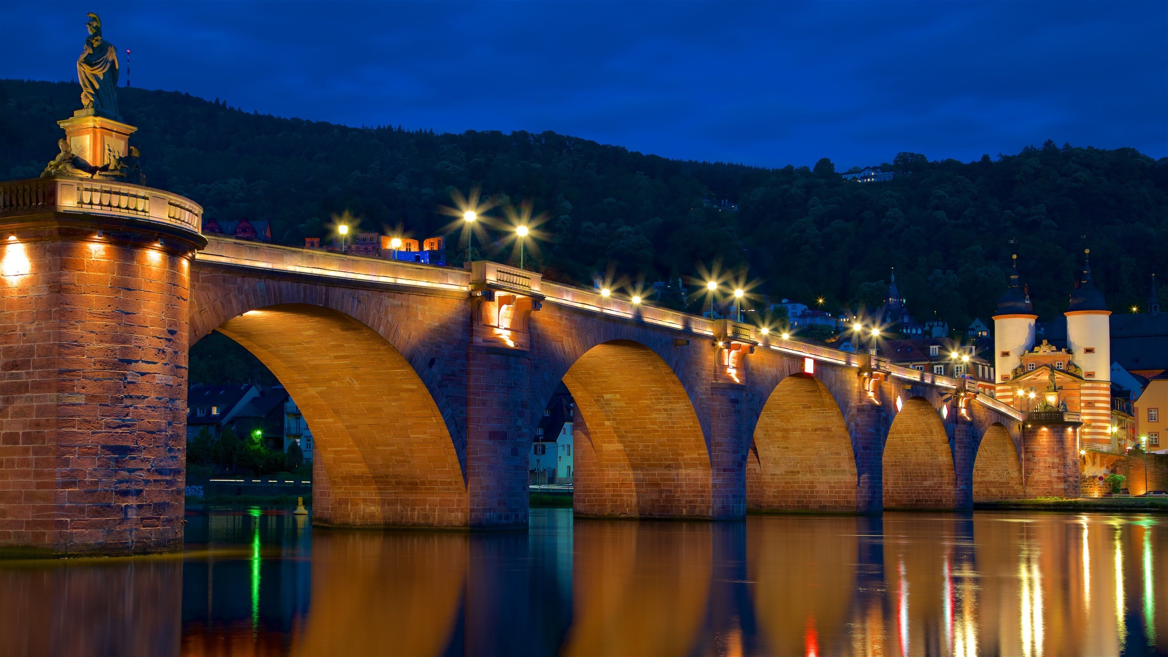 カール テオドール橋 どの含み 橋, 夜景 と 遺跡・遺産