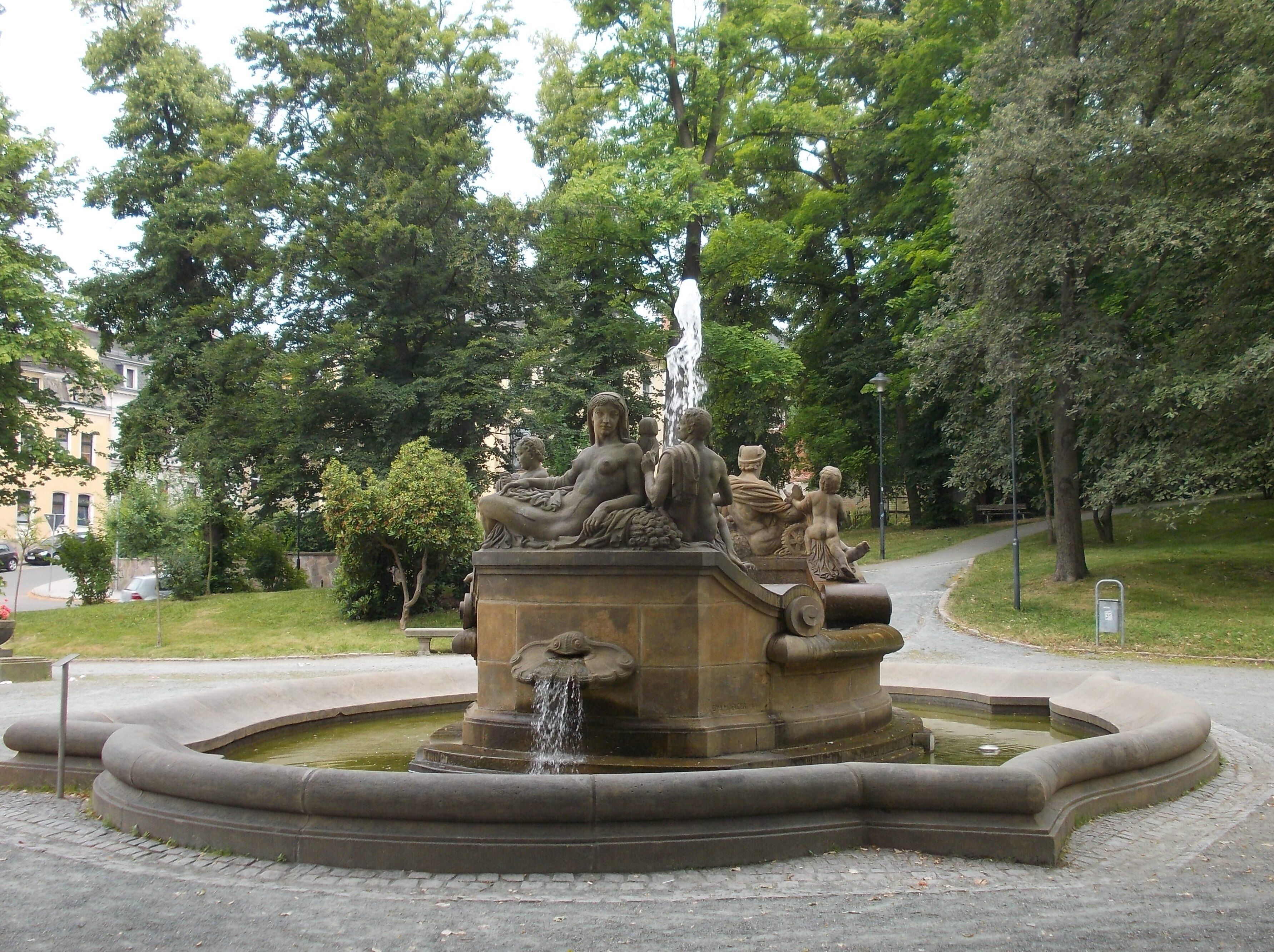 Wettin Fountain in Crimmitschau (Zwickau district, Saxony)