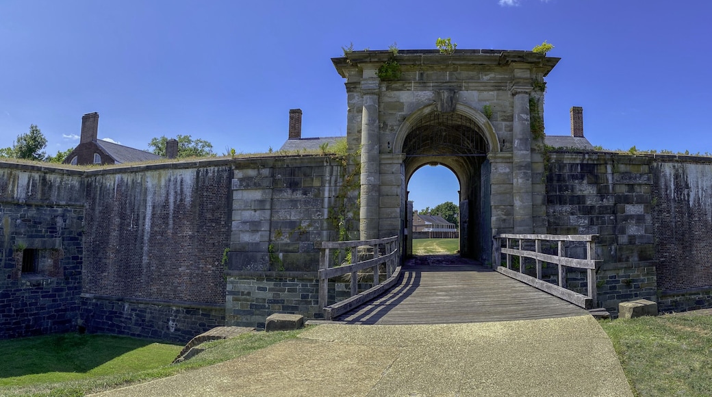 Fort Washington Park, in Fort Washington, Maryland. Historic defensive fort protecting Washington D.C., overlooking Potomac River. National Park Service, National Capital Parks-East. Gatehouse.