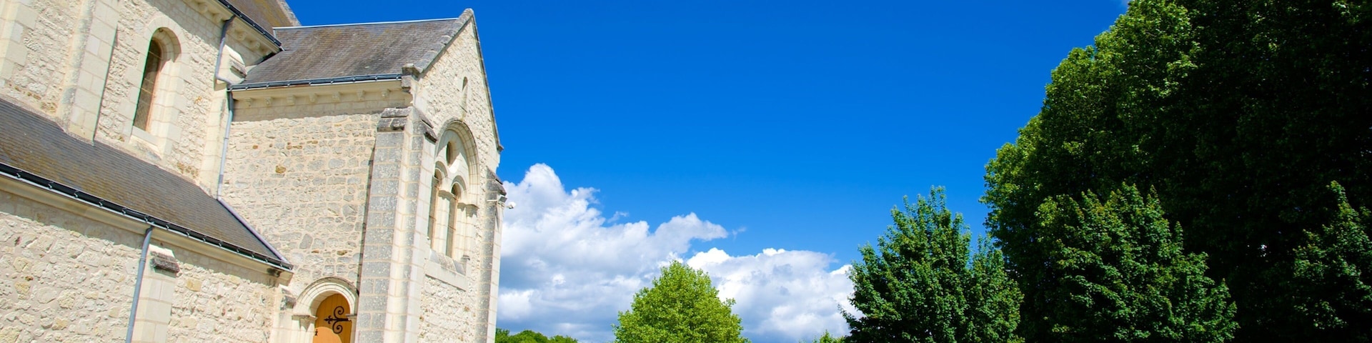 Saint-Benoît-sur-Loire mit einem Kirche oder Kathedrale und Garten
