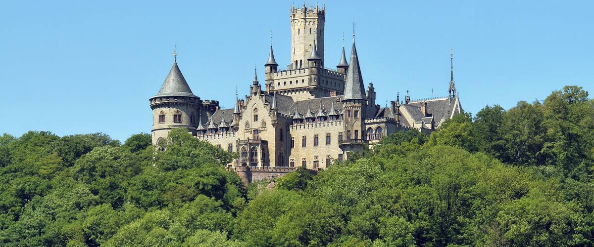 Marienburg Castle is a Gothic revival castle in Hanover, Lower Saxony, Germany, built by Marie of Saxe-Altenburg, Queen of Hanover. The castle mustn't be confused with the Marienburg near Hildesheim.