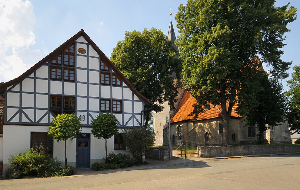 Center of Adensen, Nordstemmen, district Hildesheim, Lower Saxony, Germany.