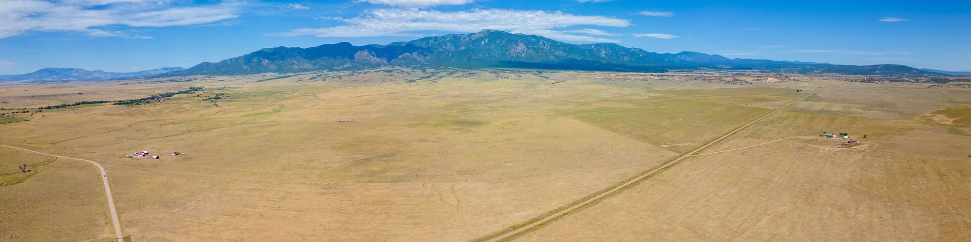 Aerial drone panorama Rye Colorado