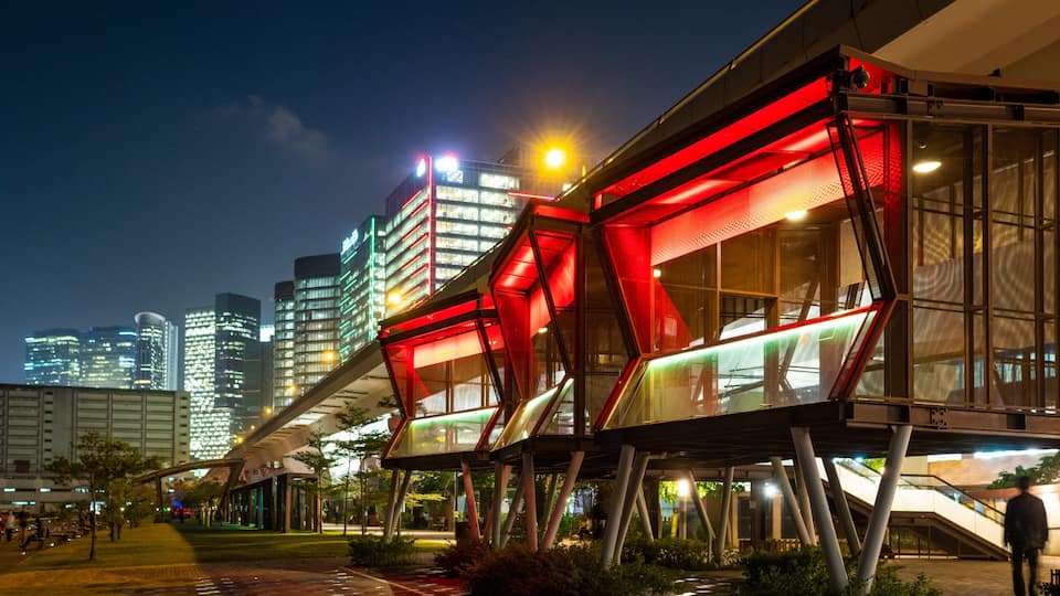 Kwun Tong showing night scenes and a city