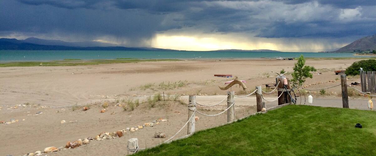 Watching a storm approach on the west side of Bear Lake. It created amazing lighting. #trovember