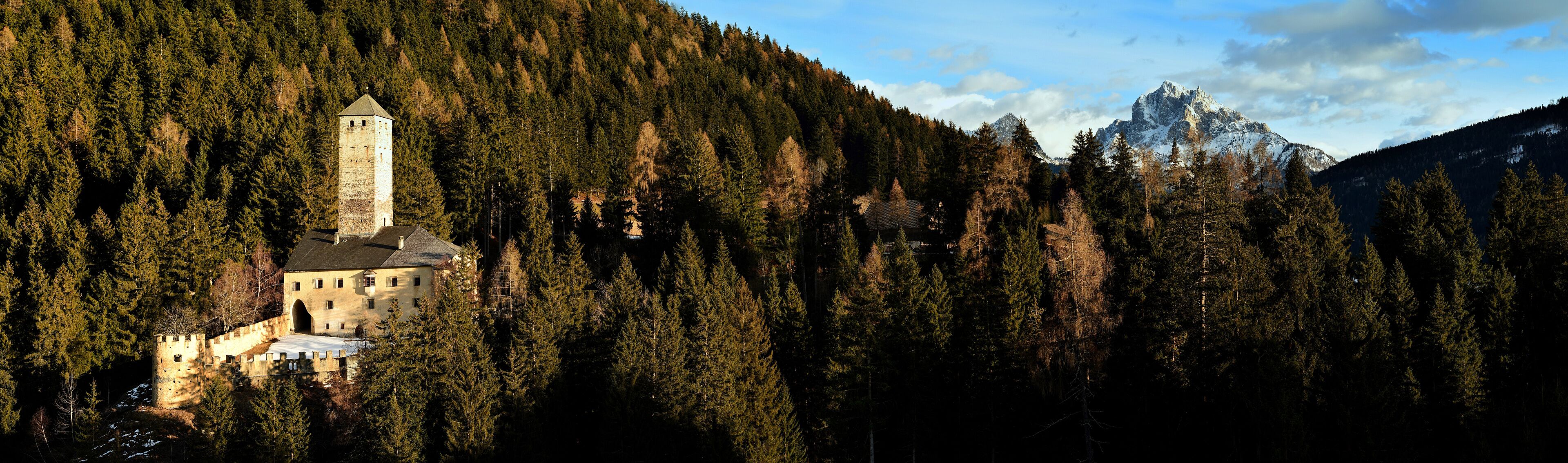 Castle of Monguelfo in Winter Season, Val Pusteria, South Tyrol, Italy