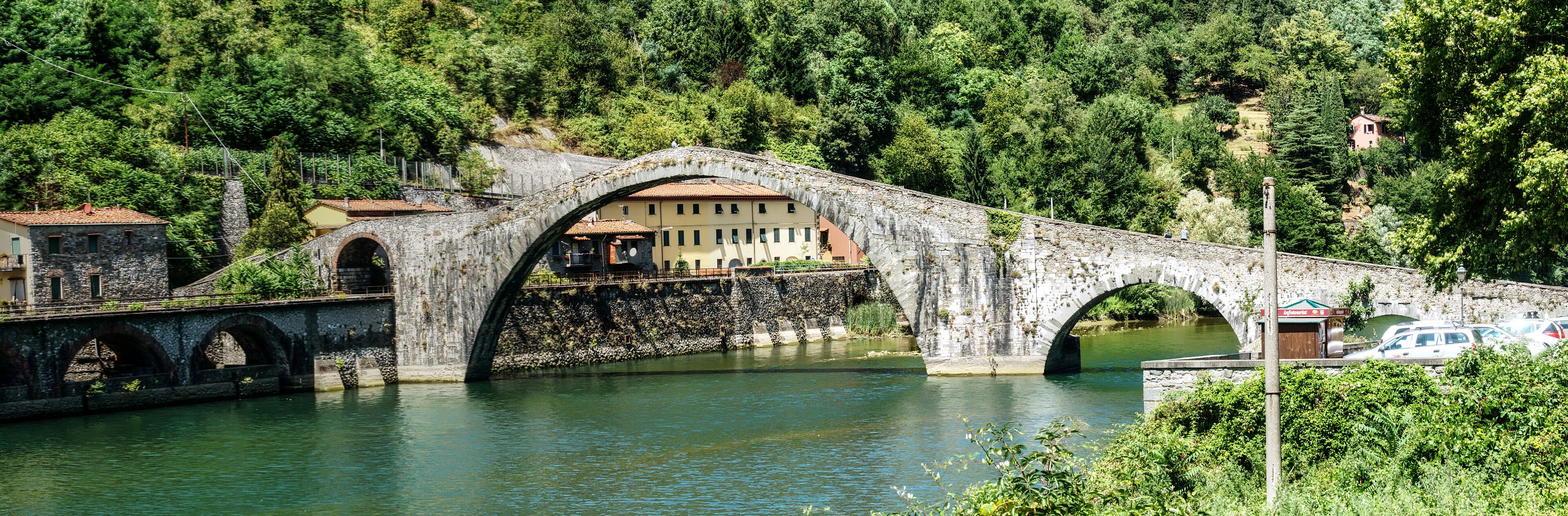 Ponte della Maddalena, "Devil's Bridge" in Borgo a Mozzano, province of Lucca, Tuscany