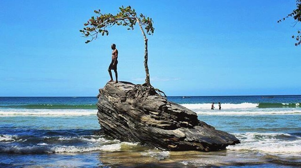 If ever there was a zen beach, this is it. No crowds, clean water and mysterious caves make it a unique place. #blue More at:
http://www.travelblissnow.com/las-cuevas-beach-trinidad/