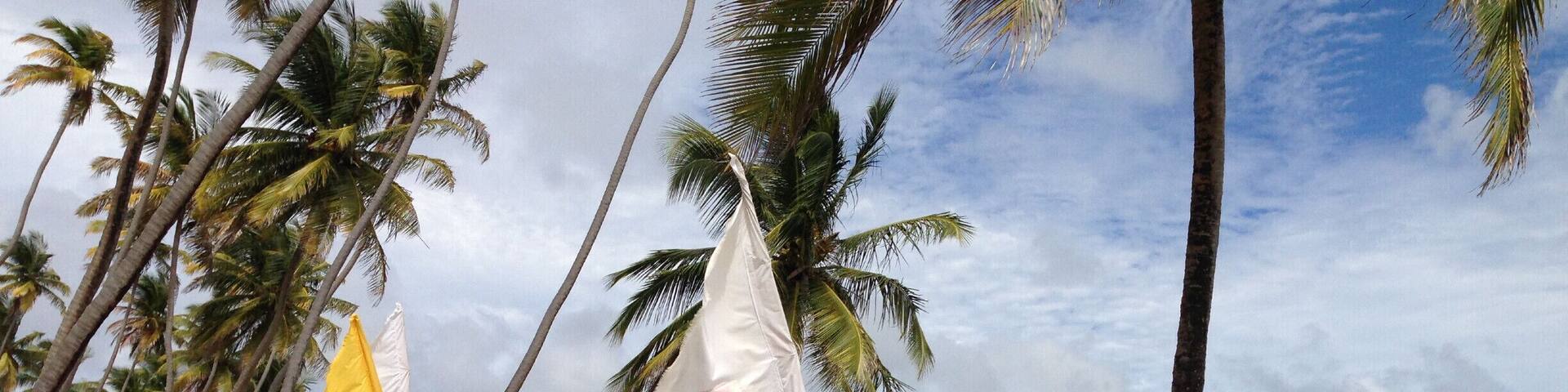 Hindu prayer flags along Manzanilla #Beach Trinidad.