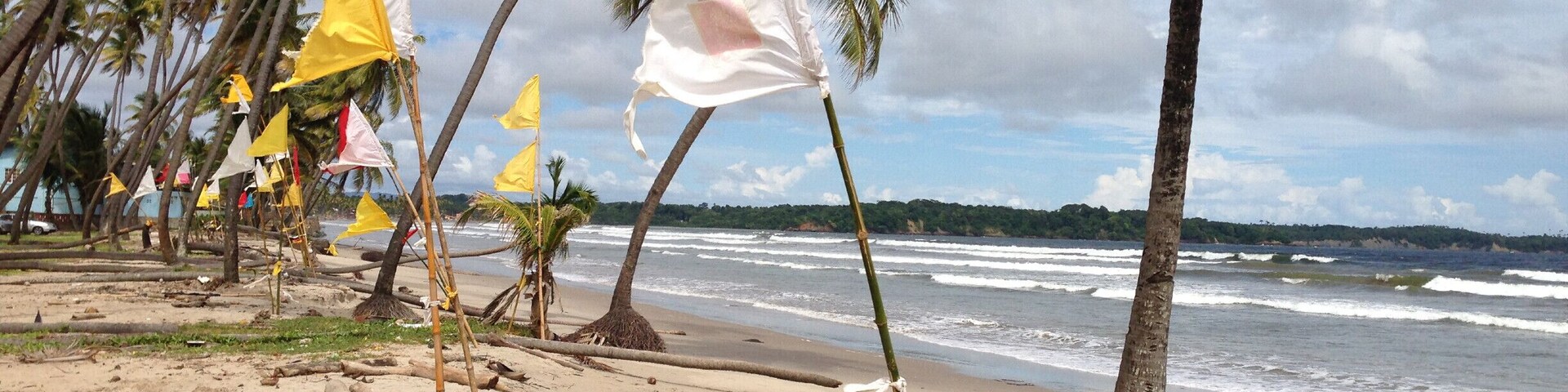 Hindu prayer flags along Manzanilla #Beach Trinidad.