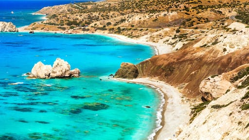 Best beaches of Cyprus - Petra tou Romiou, famous as a birthplace of Aphrodite