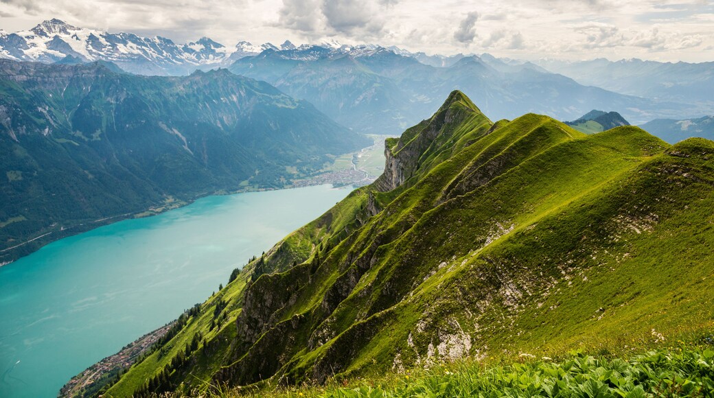 Blick vom Augstmatthorn Richtung Suggiture, Harder Kulm, Brienzersee und Interlaken, Schweiz