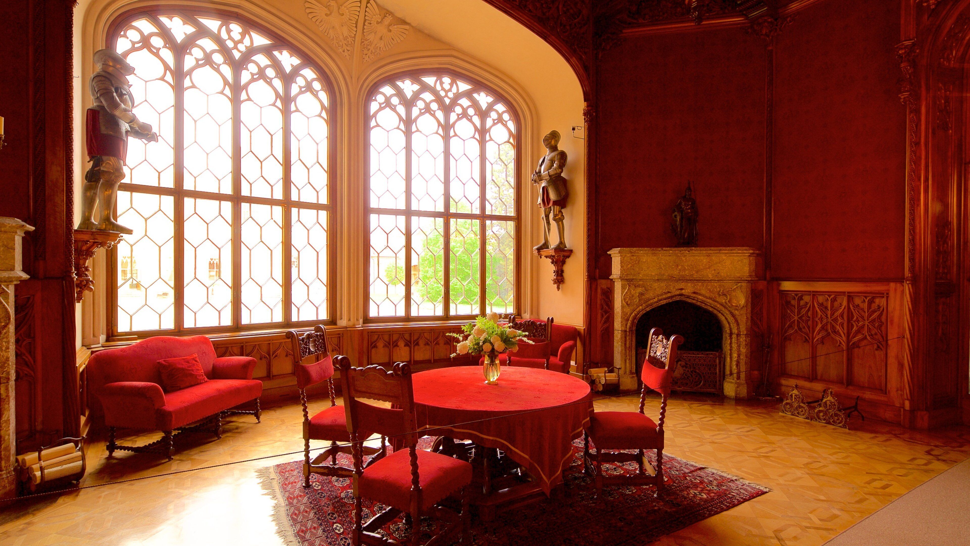 Lednice Liechtenstein Castle which includes chateau or palace and interior views