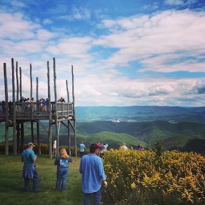 Cass Railroad - Bald Knob observation deck overlooking Greenback Radio Telescope in West Virginia.