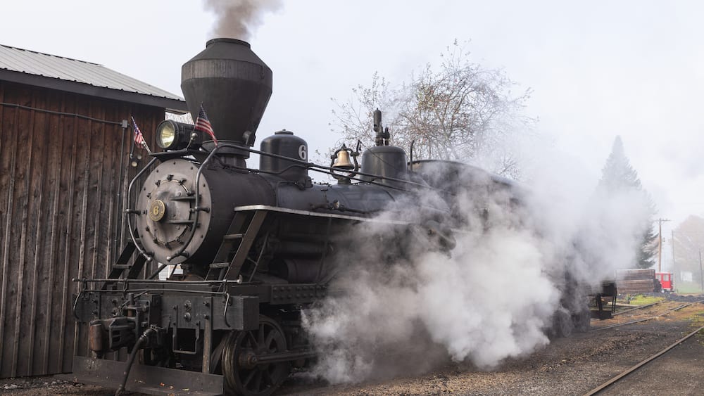 Steam engine at Cass Scenic Railroad State Park, West Virginia.