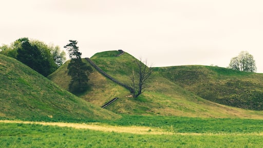 Very nice view of the mound in spring. Lithuania, Kernavė