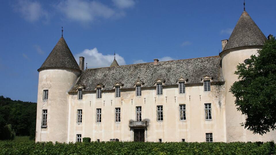 A large castle with two towers and a central building.