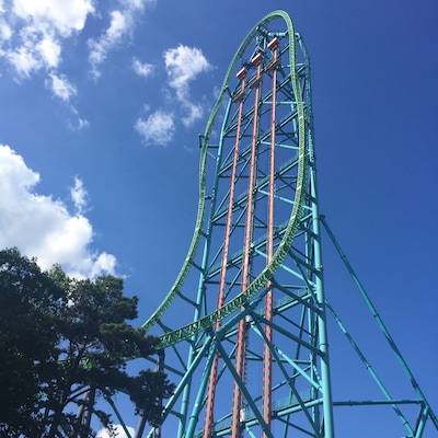 THE DROP! Drops you down 90mph at 6 flags: Great Adventure amusement park in Jackson, NJ! Buy tickets online, it's cheaper!
