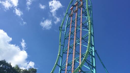 THE DROP! Drops you down 90mph at 6 flags: Great Adventure amusement park in Jackson, NJ! Buy tickets online, it's cheaper!