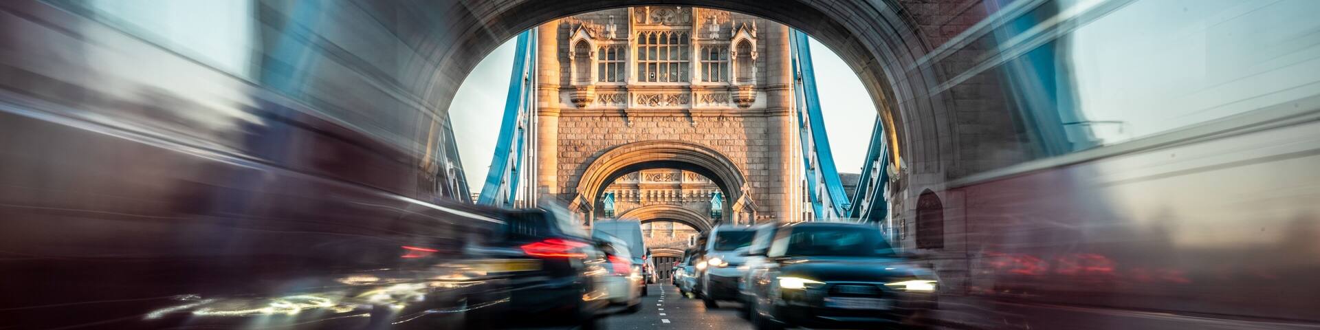 I was inspired by Brendan Van Son for this image. 2 London buses passing at exactly the same moment. Beautiful bridge from every angle.