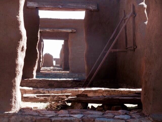 This is what's left of the fort which still stands on Santa Fe Trail. Santa Fe Trail is a long trail which was busy with trading posts in its hay day. The old fort stands in the plain and  old hassling and bustling is gone now, the only wind remains.