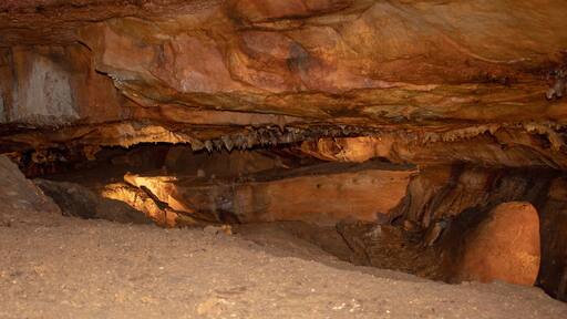 View inside the crevices in the Ohio Caverns in West Liberty, Ohio USA.