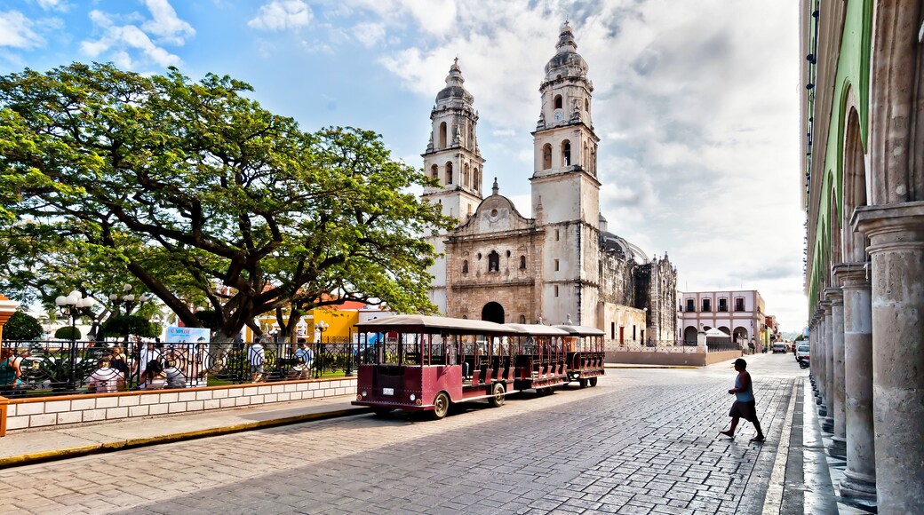 square and Cathedral in Campeche, Mexico