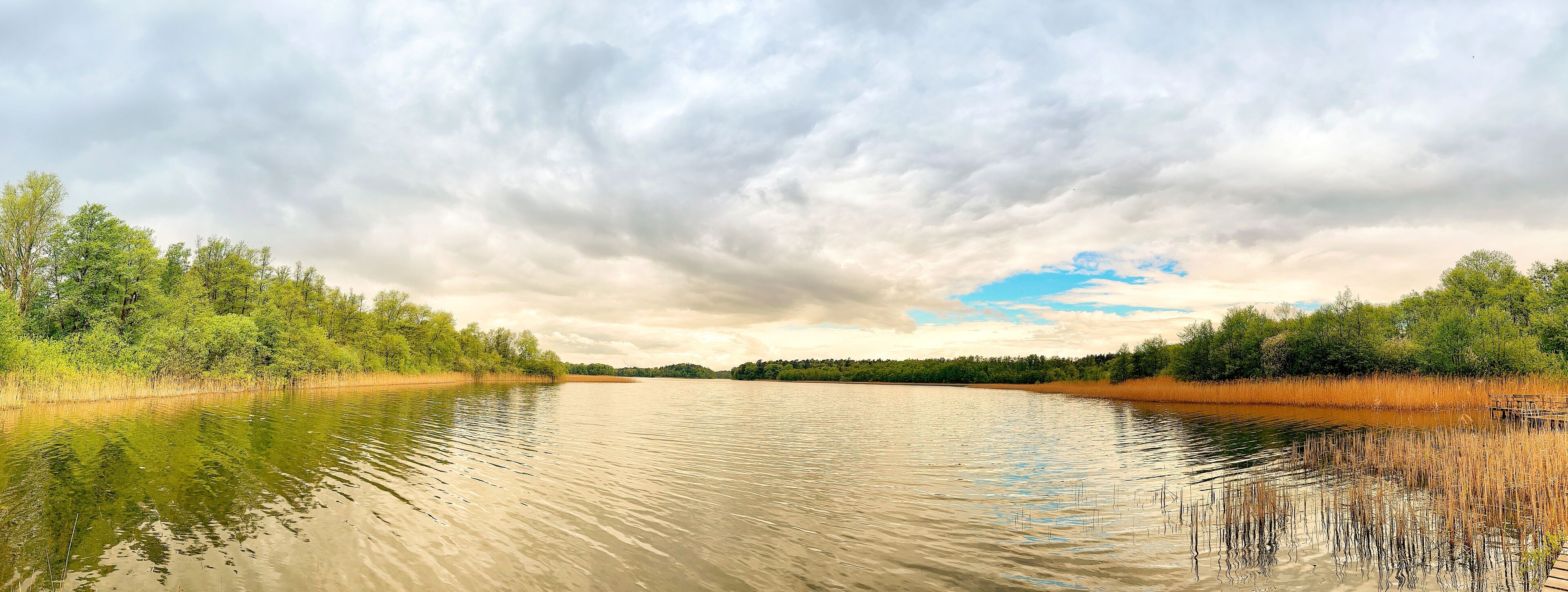 Panoramic view of the Küchensee near Ratzeburg, Germany