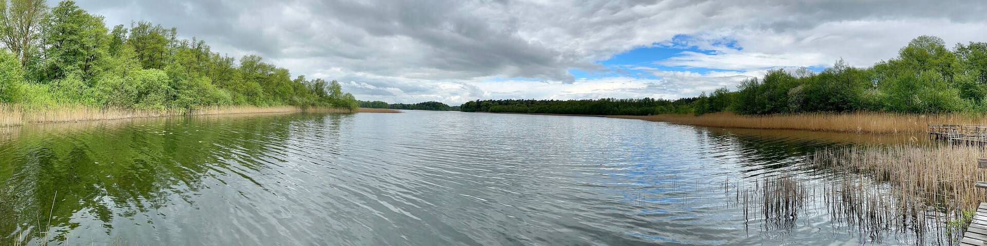 Panoramic view of the Küchensee near Ratzeburg, Germany