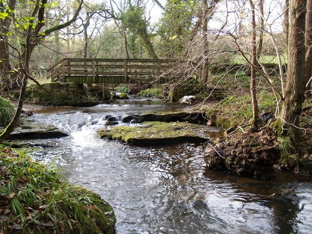 Footbridge and Ford on the edge of Todburn Wood