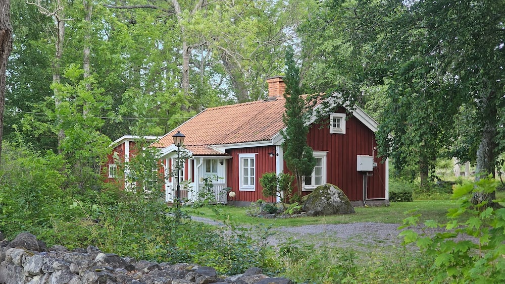 Sweden. Streets and houses in the city of Västervik in Sweden. Kalmar County.