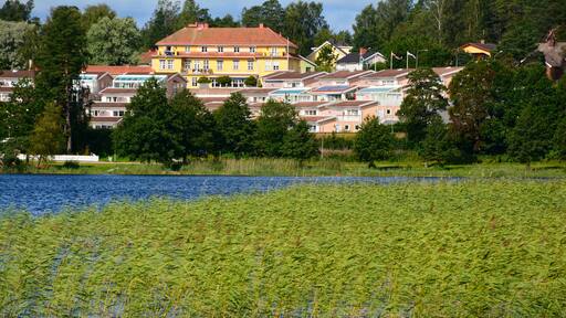 Blick über den See in Ed, Schweden