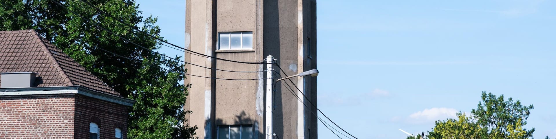 Water tower landmark in Péruwelz, Hainaut, Belgium