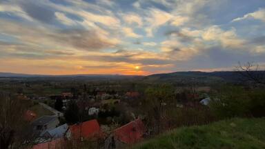 Amazing sunset on top of a hill around Kłodzko.